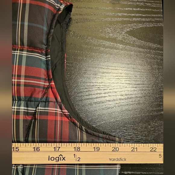 Eddie Bauer Tartan Plaid Premium Goose Down Puffer Vest, sz Medium - Picture 11 of 12
